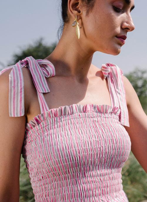 Rose Garden Smocked Pink Dress