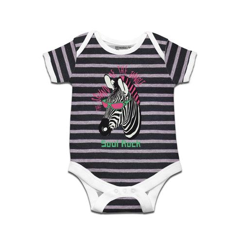 Kidswear By Ruse Sound of the jungle Printed Striped infant Romper For Baby