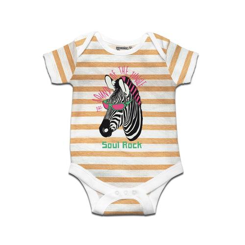 Kidswear By Ruse Sound of the jungle Printed Striped infant Romper For Baby