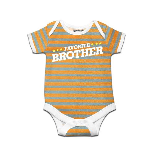 Kidswear By Ruse Favourite Brother Printed Striped infant Romper For Baby