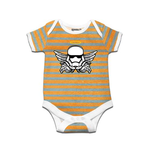 Kidswear By Ruse Trooper Angel Printed Striped infant Romper For Baby