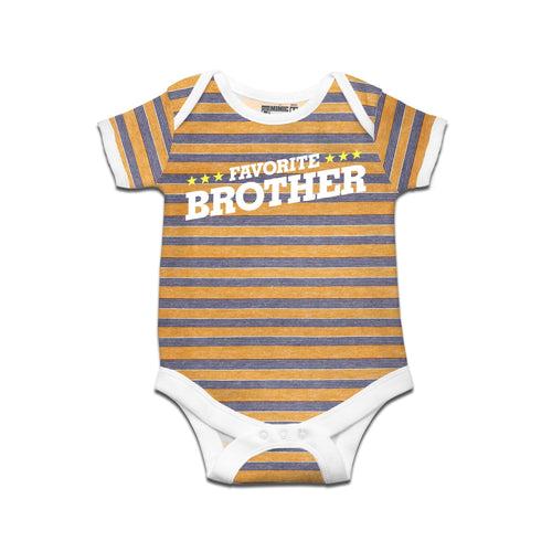 Kidswear By Ruse Favourite Brother Printed Striped infant Romper For Baby