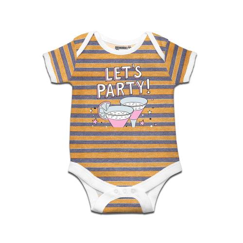 Kidswear By Ruse Let'S Party Printed Striped infant Romper For Baby