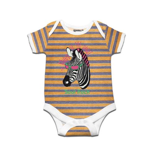 Kidswear By Ruse Sound of the jungle Printed Striped infant Romper For Baby