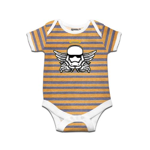 Kidswear By Ruse Trooper Angel Printed Striped infant Romper For Baby