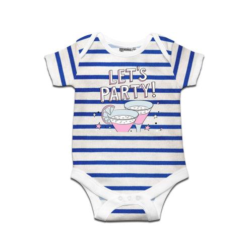 Kidswear By Ruse Let'S Party Printed Striped infant Romper For Baby