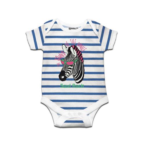 Kidswear By Ruse Sound of the jungle Printed Striped infant Romper For Baby