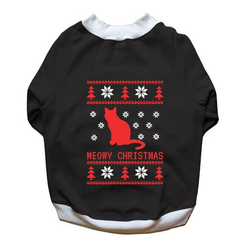 Ruse 'Basics' "Meowy Christmas" Printed Crew Neck Full Sleeve Sweatshirt For Dogs