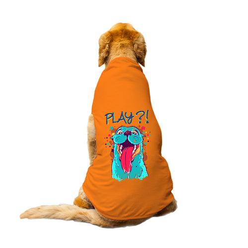 "Play Time" Printed Round Neck Sleeveless Dog Tee