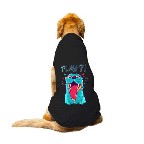 "Play Time" Printed Round Neck Sleeveless Dog Tee