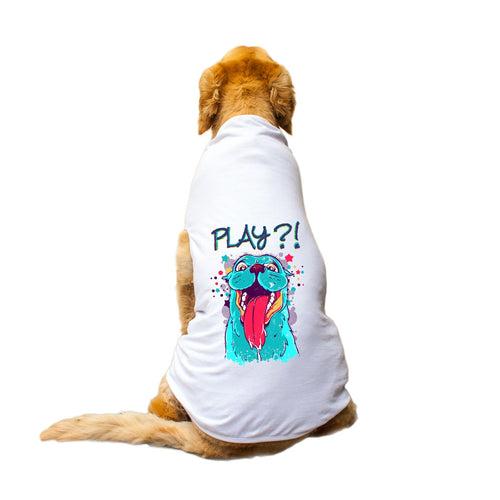 "Play Time" Printed Round Neck Sleeveless Dog Tee