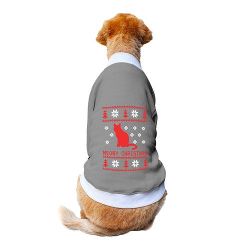 Ruse 'Basics' "Meowy Christmas" Printed Crew Neck Full Sleeve Sweatshirt For Dogs