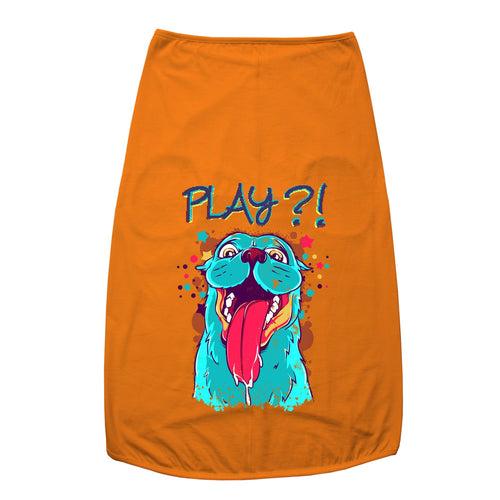 "Play Time" Printed Round Neck Sleeveless Dog Tee