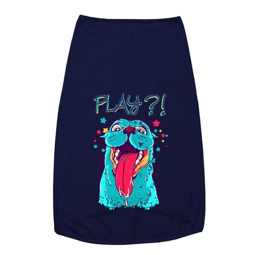 "Play Time" Printed Round Neck Sleeveless Dog Tee