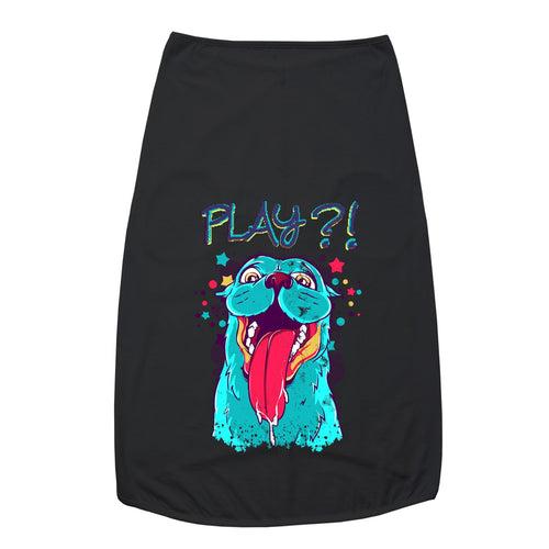 "Play Time" Printed Round Neck Sleeveless Dog Tee