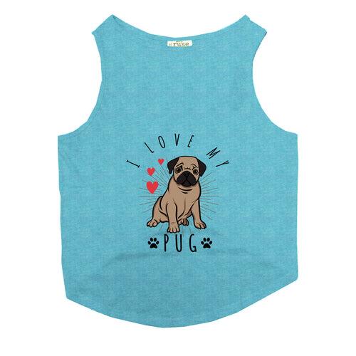 "I Love My Pug" Printed Tank Dog Tee