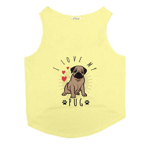 "I Love My Pug" Printed Tank Dog Tee