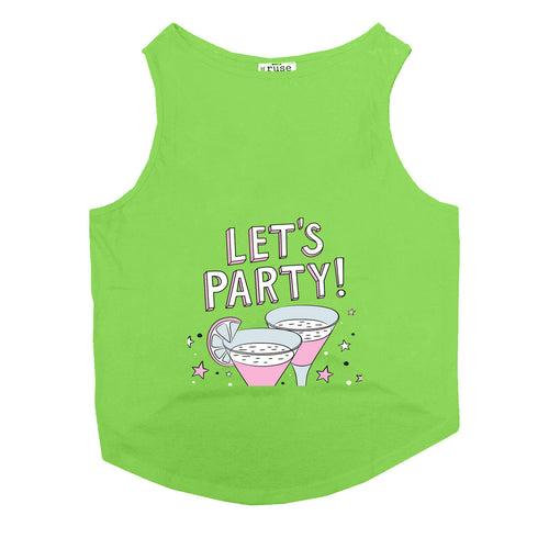 "Let's Party" Printed Tank Dog Tee