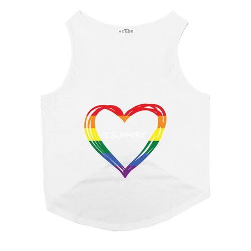 "LGBTQ Too" Printed Tank Dog Tee