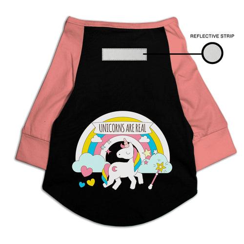 Unicorn Reflective Raglan Dog Tee | Visibilitee Collection