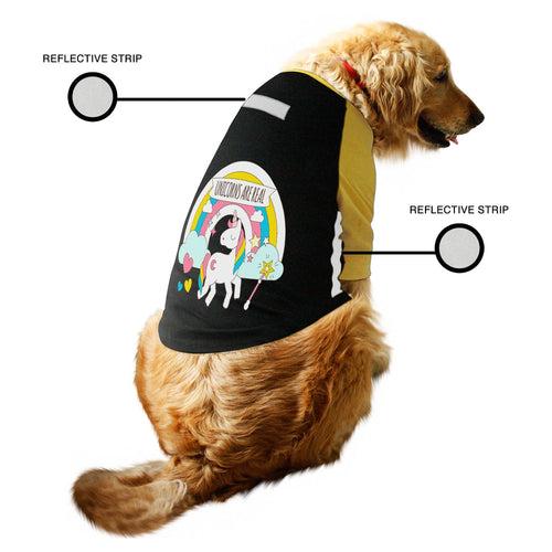 Unicorn Reflective Raglan Dog Tee | Visibilitee Collection