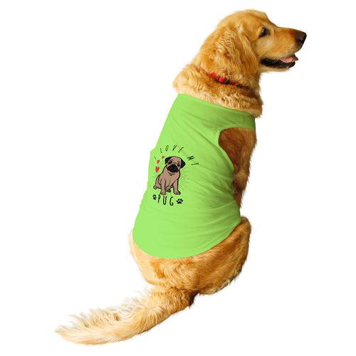 "I Love My Pug" Printed Tank Dog Tee