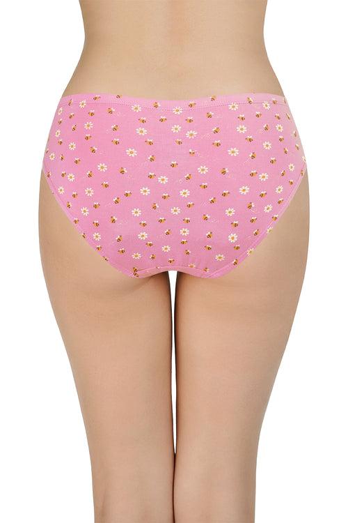 Inner Elastic Waistband Bikini Assorted Panty (Pack of 3 Colors & Prints May Vary)