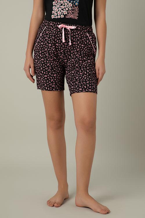 Sleep Shorts - Polka Heart Print