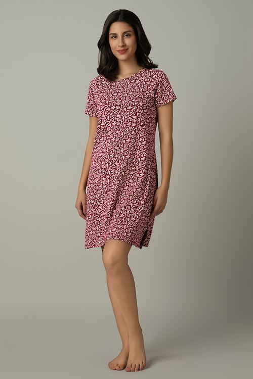 Comfort Sleep Dress - Two Tone Floral Print