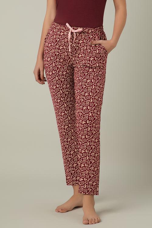 Full Length PJ Bottom - Two Tone Floral Print