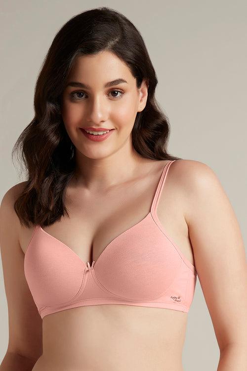 Simply Soft Padded Non-Wired Cotton Bra - Impatiens Pink