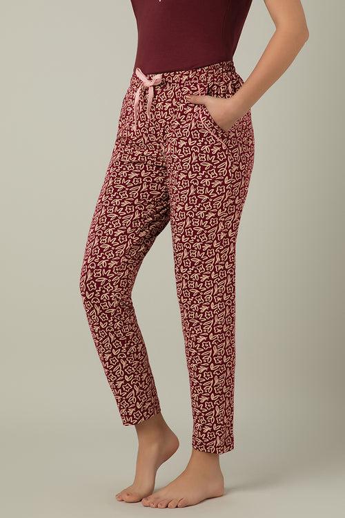 Full Length PJ Bottom - Two Tone Floral Print