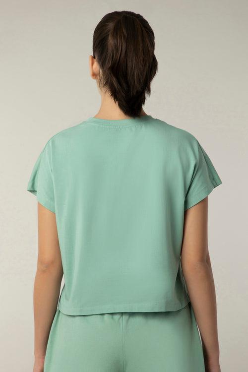 Essential Crop Top - Granite Green