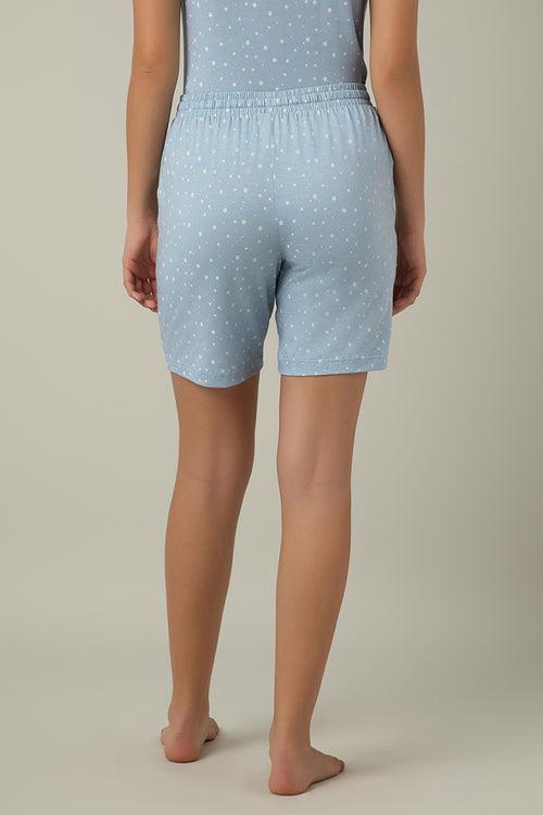 Sleep Shorts - Celestial Blue Print