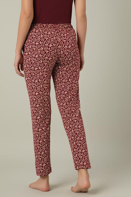 Full Length PJ Bottom - Two Tone Floral Print