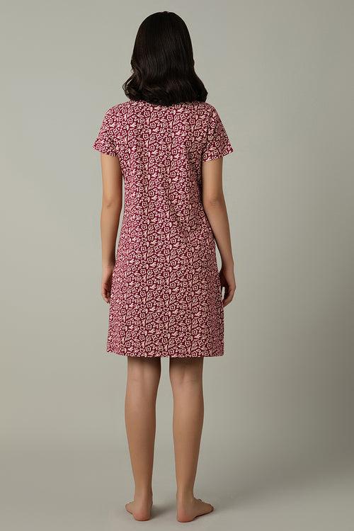 Comfort Sleep Dress - Two Tone Floral Print