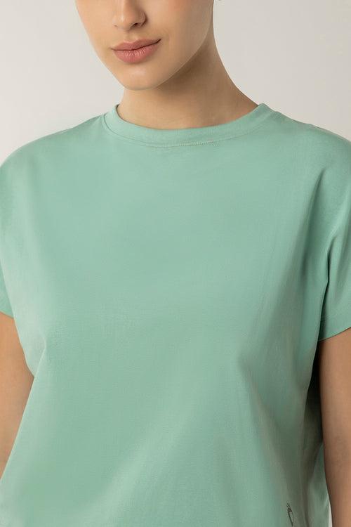 Essential Crop Top - Granite Green