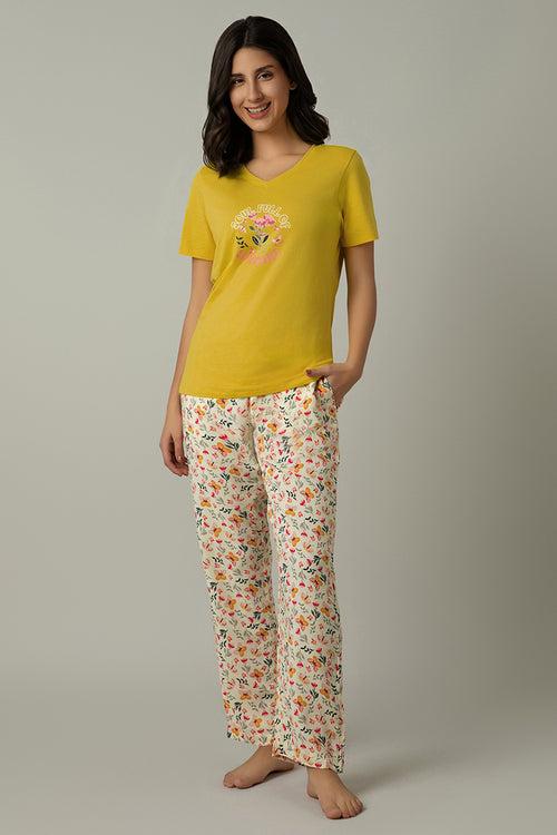 V-Neck Sleep Tee - Sunshine Print