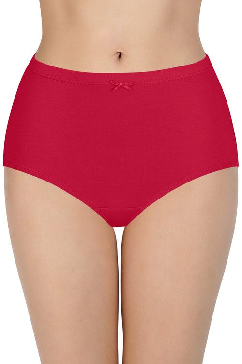 Insert Elastic Waistband Full Brief Solid Assorted Panty (Pack of 3 Colors & Prints May Vary)