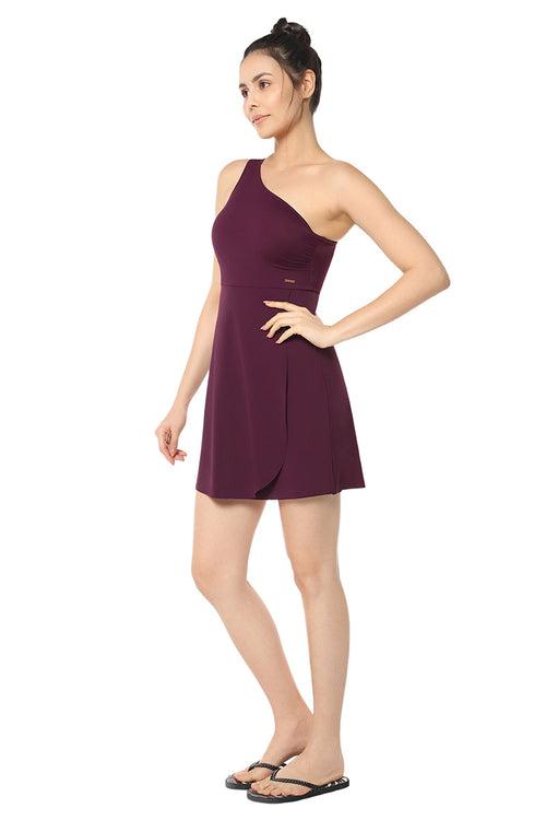 One Shoulder Swim Dress  - Chockeberry