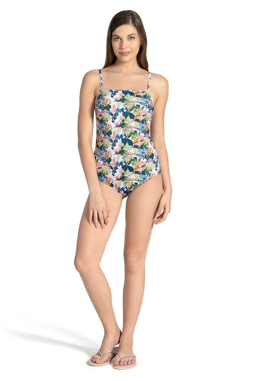 Straight Neck Swim Suit - Tropical Pr