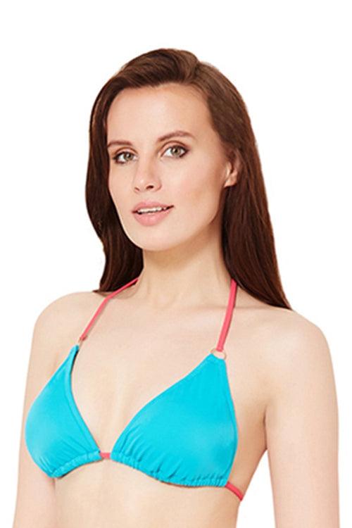 Padded String Swim Bikini Top - Turquoise