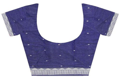 Ikkat Blouse material - Handloom Cotton with Beautiful Design-Blue [55070B]