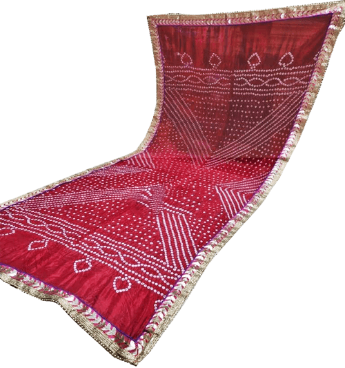 89005A - Bandhani Cotton Dhupatta (Maroon)