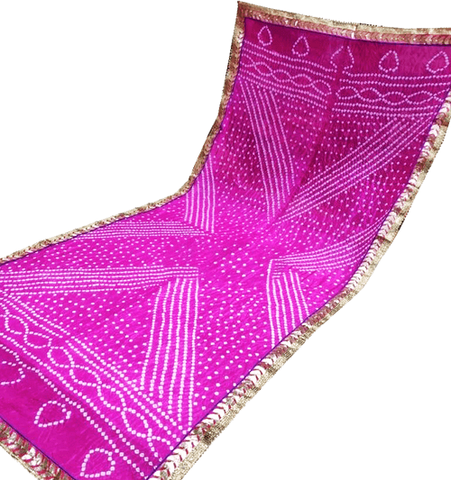 89006A - Bandhani Cotton Dhupatta (Dark Pink)