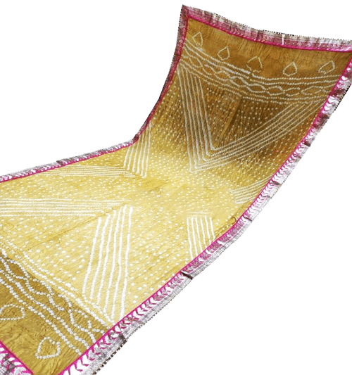 89009A - Bandhani Cotton Dhupatta (Mustard)