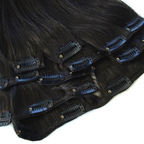 OFF BLACK (#1B) CLIP IN HAIR EXTENSIONS