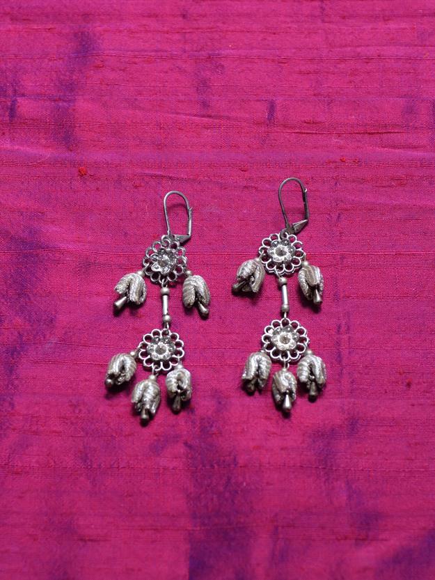 Silver Sunflower Kali Earring