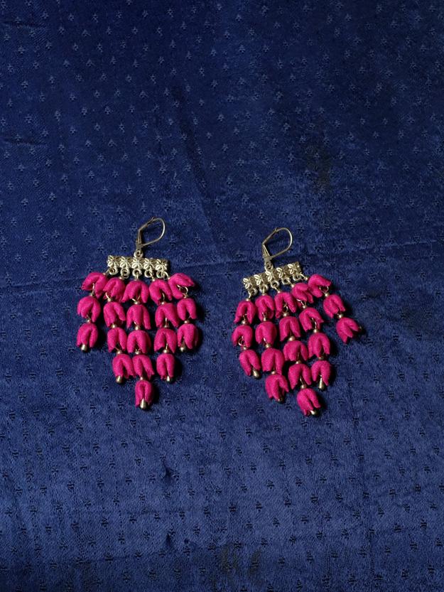 Pink Silver Kinkini Earring