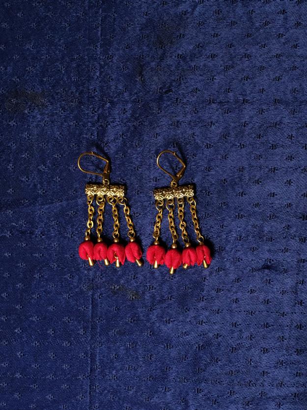 Red Jamine Dangler Earring